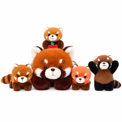 Roter Panda Kuscheltier-Familie mit 4 Babys