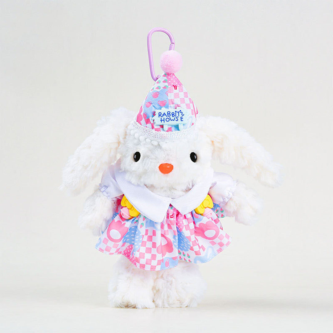 Set mit 5 Anzieh-Hasen-Schlüsselanhänger-Puppen