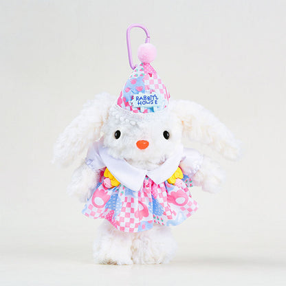Set mit 5 Anzieh-Hasen-Schlüsselanhänger-Puppen