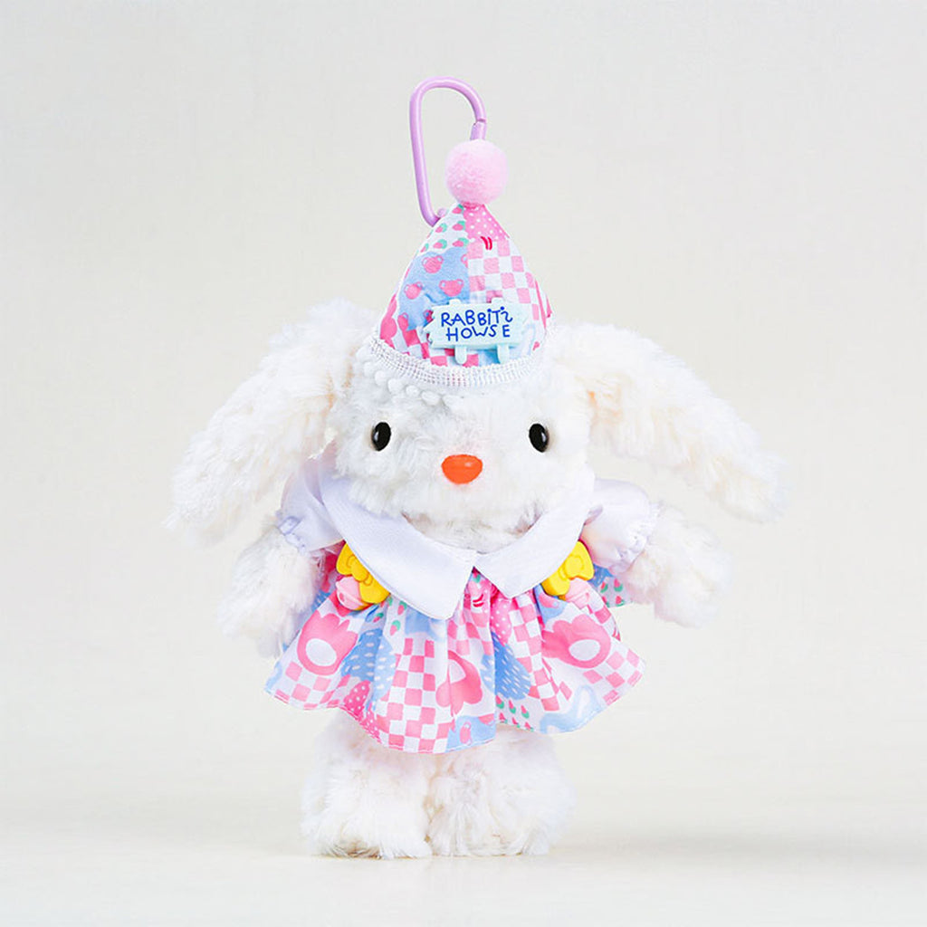 Set mit 5 Anzieh-Hasen-Schlüsselanhänger-Puppen