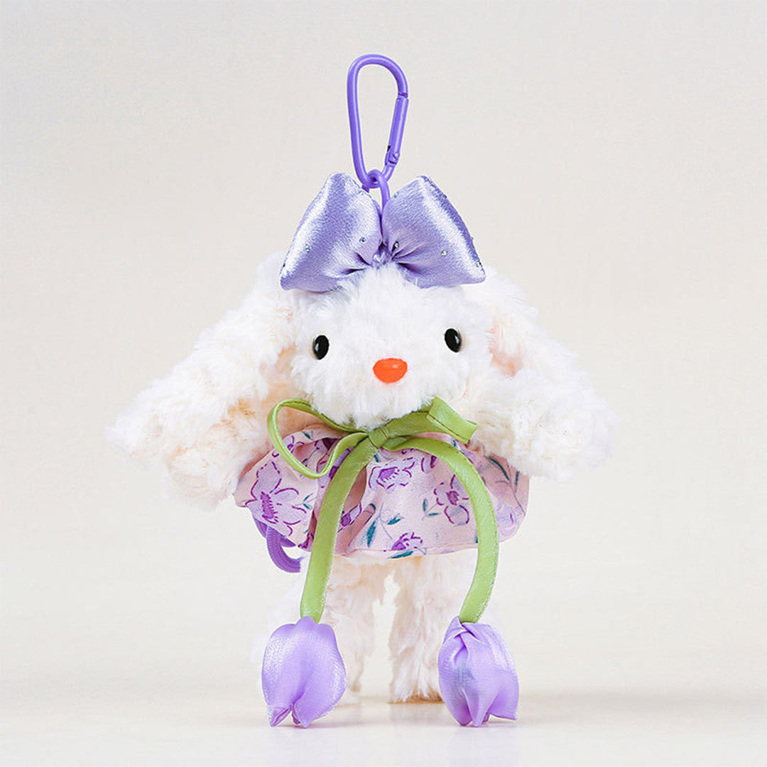 Set mit 5 Anzieh-Hasen-Schlüsselanhänger-Puppen