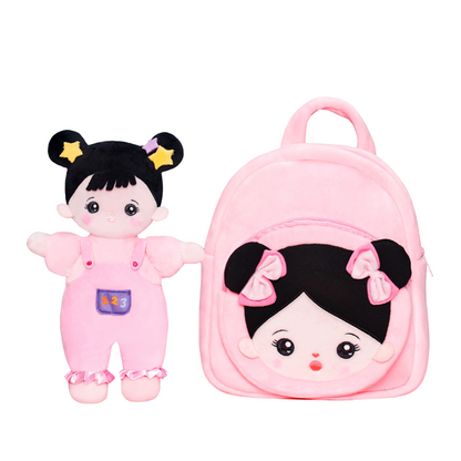 Geschenkset mit weicher Babypuppe und Rucksack