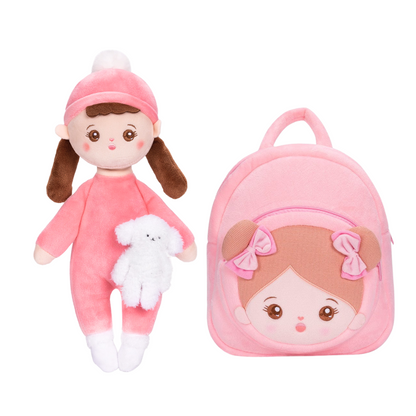 Geschenkset mit weicher Babypuppe und Rucksack