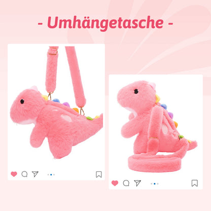 Rosa T-Rex Plüsch-Dinosaurier mit Babys und Umhängeband