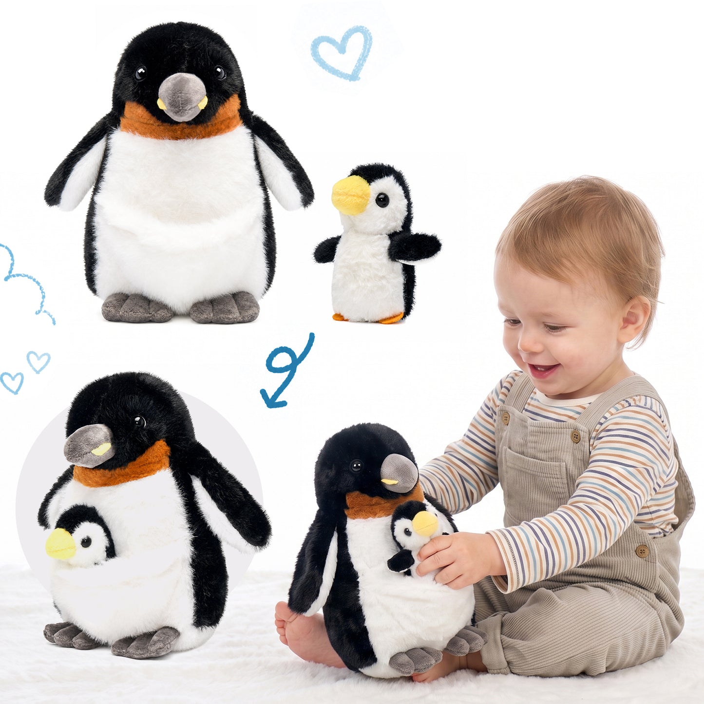 Pinguin-Set Mama & Baby (2-in-1 Kuschelfreunde)