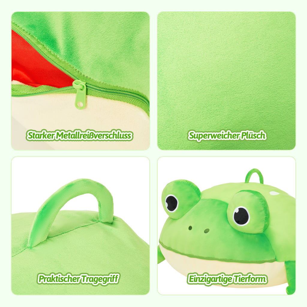 Spielzeug-Aufbewahrungstasche in Froschform mit heraushängender Zunge, Spielmatte