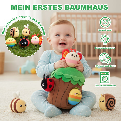 Mein erstes Baumhaus-Spielset | Weiches Sinnespielzeug für Babys ab 6 Monaten