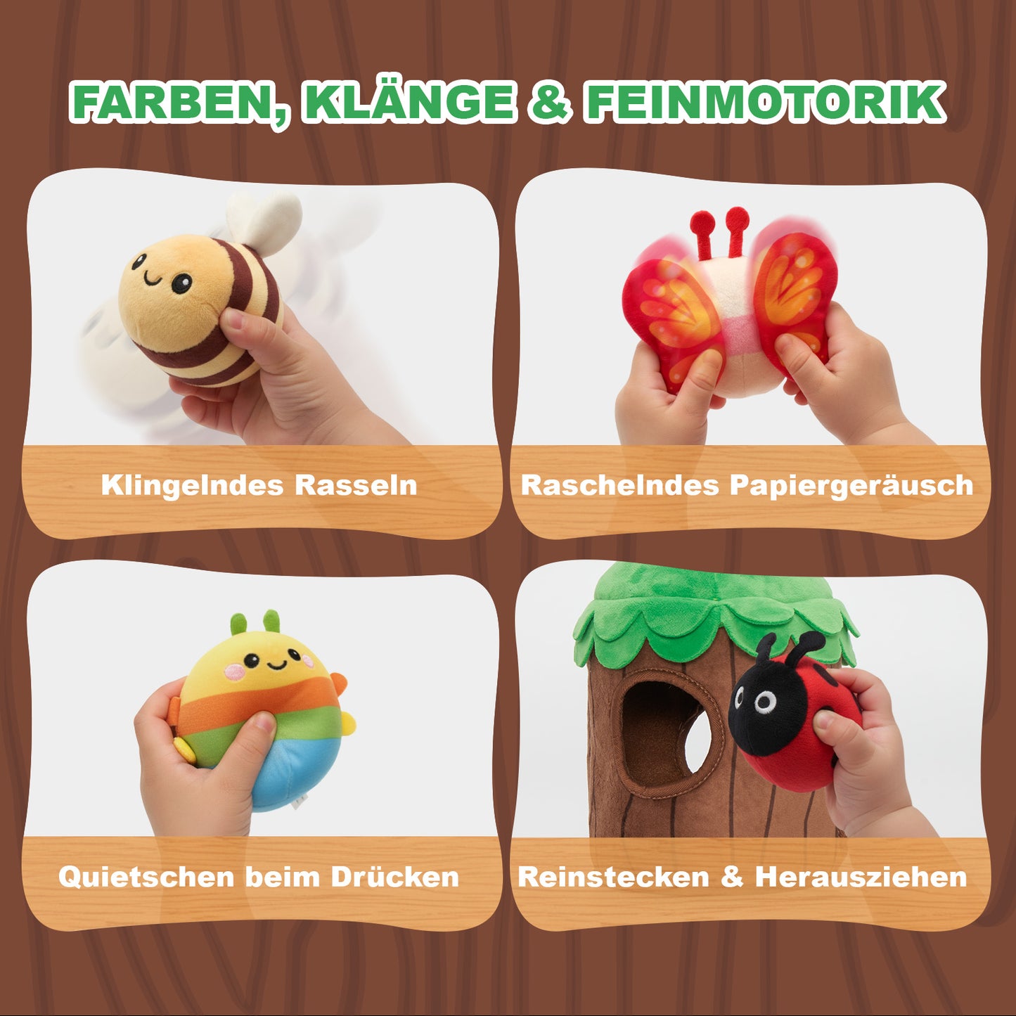 Mein erstes Baumhaus-Spielset | Weiches Sinnespielzeug für Babys ab 6 Monaten