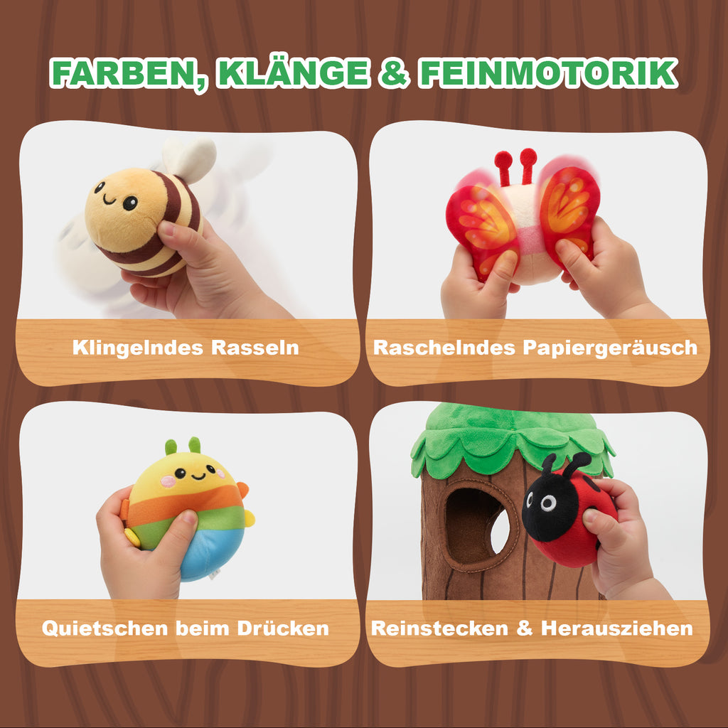 Mein erstes Baumhaus-Spielset | Weiches Sinnespielzeug für Babys ab 6 Monaten