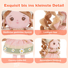 Laden Sie das Bild in den Galerie-Viewer, Personalisierte Plüsch-Babypuppe im Landhausstil