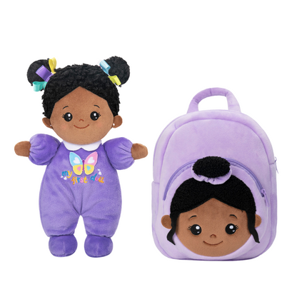 Geschenkset mit weicher Babypuppe und Rucksack