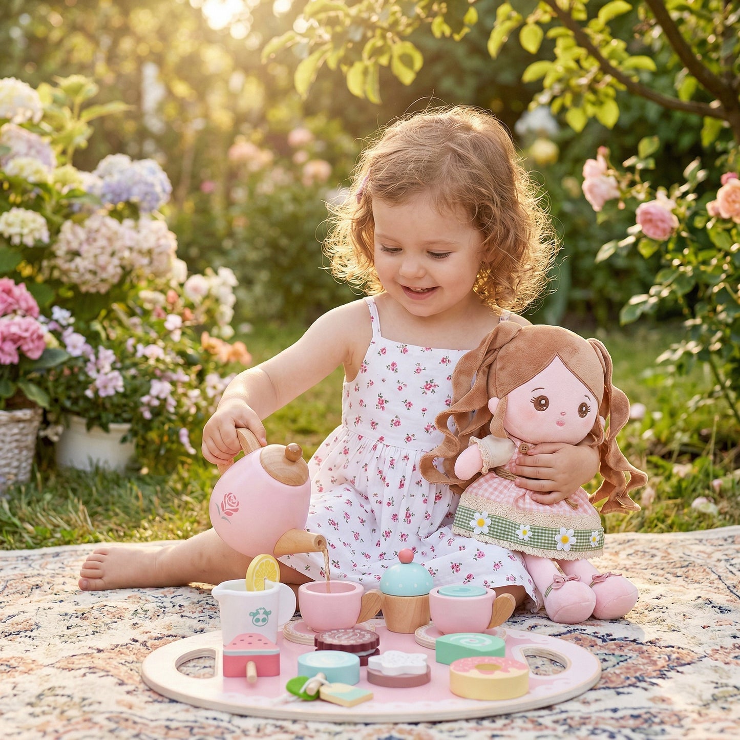 Personalisierte Plüsch-Babypuppe im Landhausstil