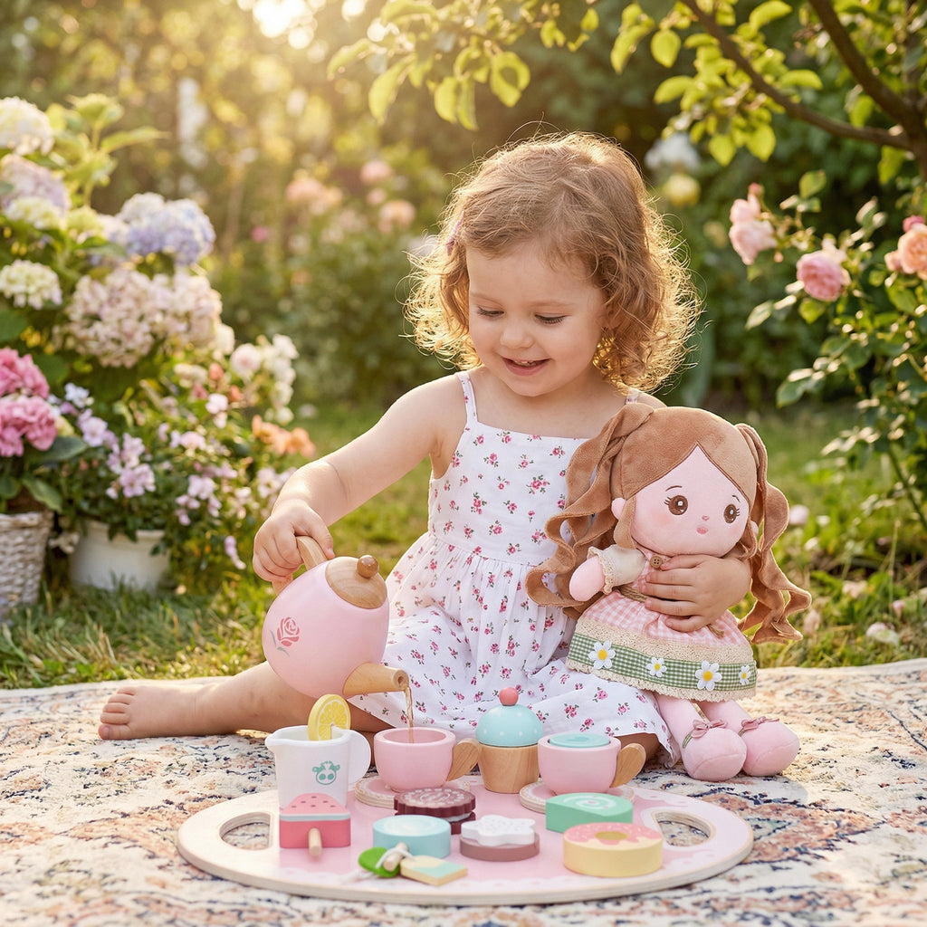 Personalisierte Plüsch-Babypuppe im Landhausstil