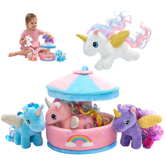 Einhorn Karussell Plüschtier-Set