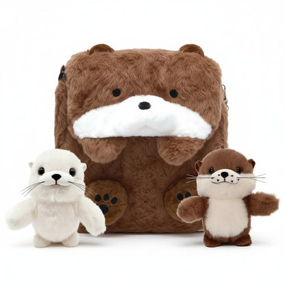 Kawaii Seeotter-Weichtasche, wandelbarer Rucksack in Schultertasche