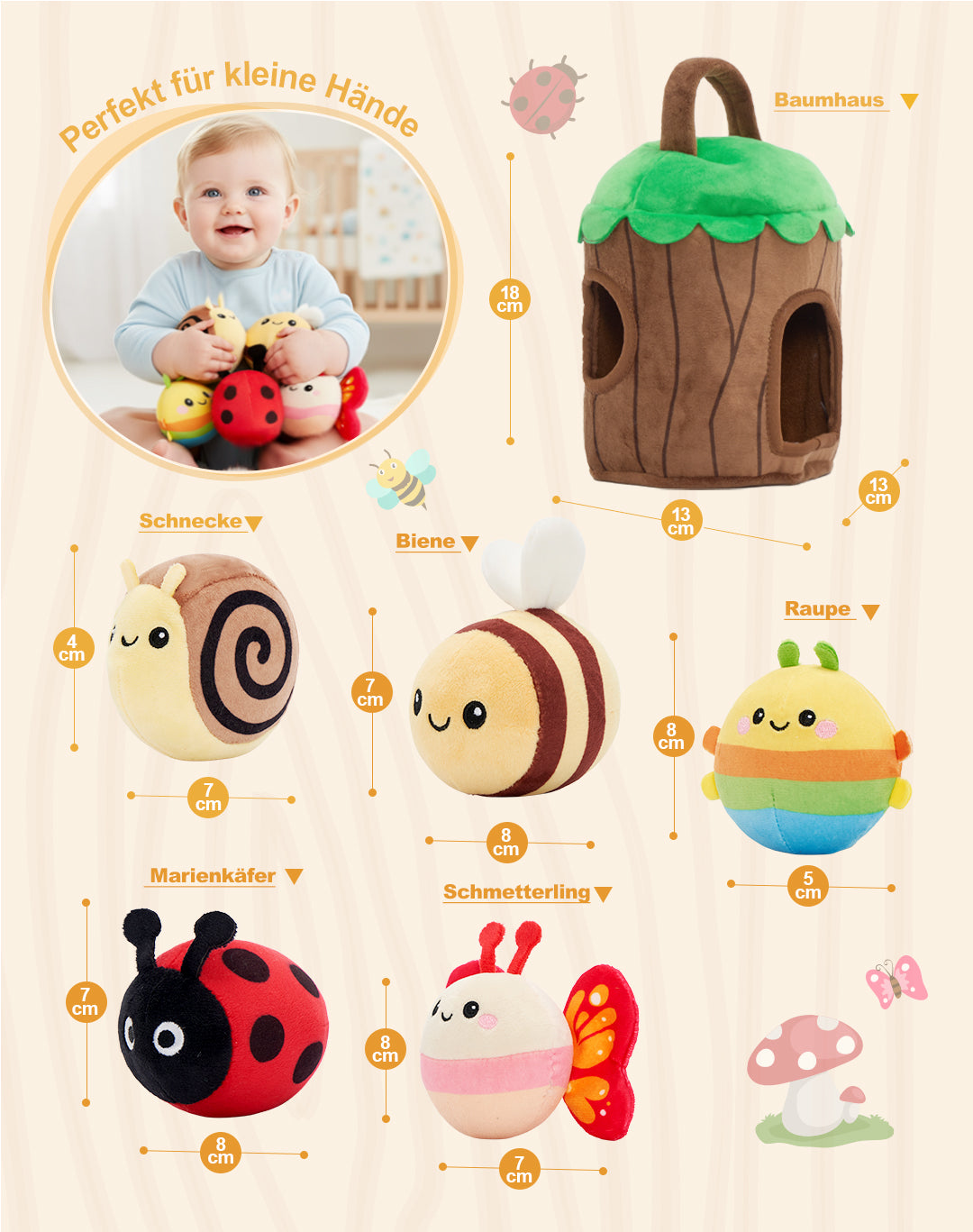 Personalisiertes Plüschspielzeug zum ersten Mal für Babys
