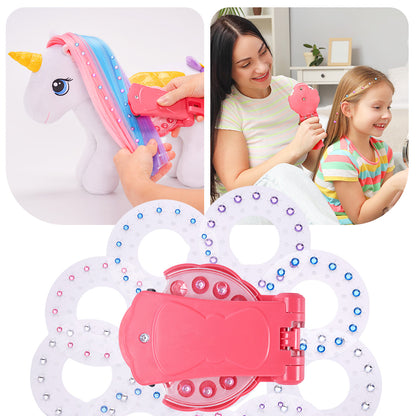 Einhorn-Mama mit Regenbogenmähne und 4 Babys – Plüschfigur