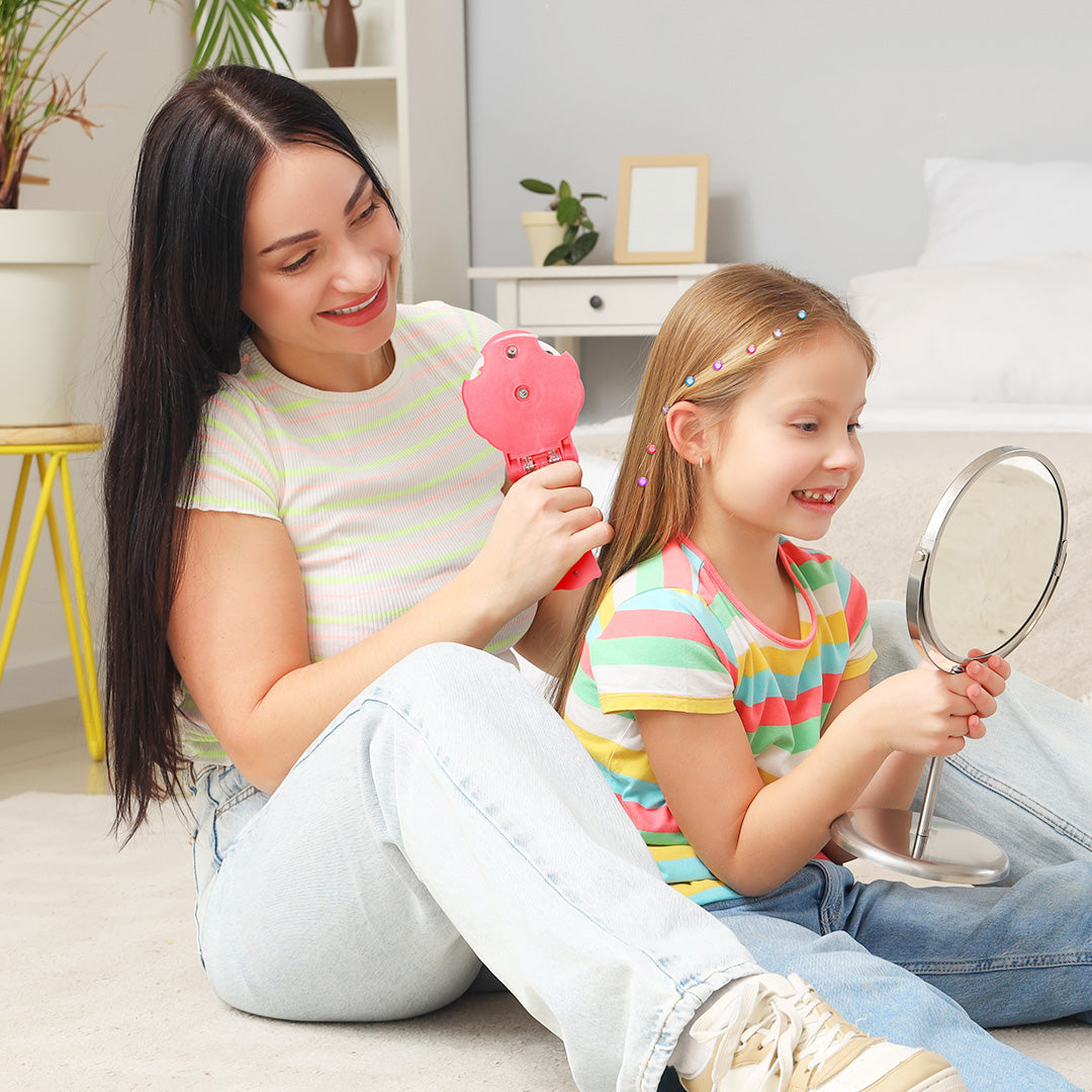 Einhorn-Mama mit Regenbogenmähne und 4 Babys – Plüschfigur
