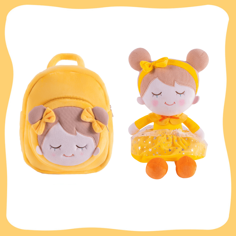Personalizedoll Herbstmädchen gelber Rock Plüschpuppe Gelbe Puppe