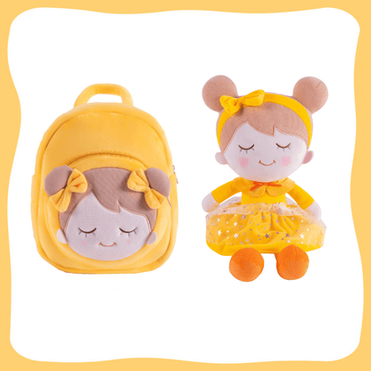 Personalizedoll Herbstmädchen gelber Rock Plüschpuppe Gelbe Puppe