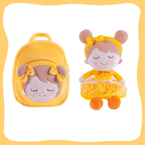 Personalizedoll Herbstmädchen gelber Rock Plüschpuppe Gelbe Puppe