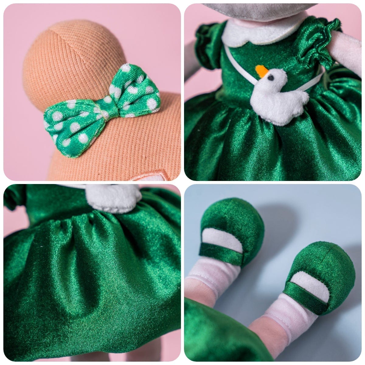Personalizedoll Personalisierte Plüschpuppe im grünen Kleid Grün🦢
