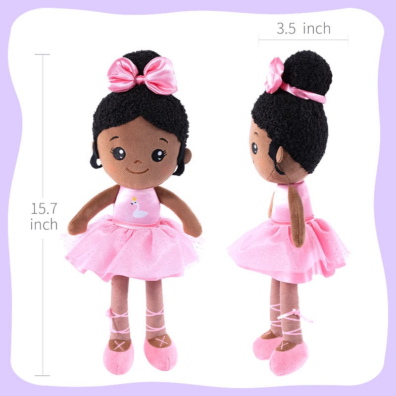 De.Ouozzzshop Rosa Tanzkleid benutzerdefinierte dunkle Hautton Plüschpuppe