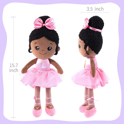 De.Ouozzzshop Rosa Tanzkleid benutzerdefinierte dunkle Hautton Plüschpuppe