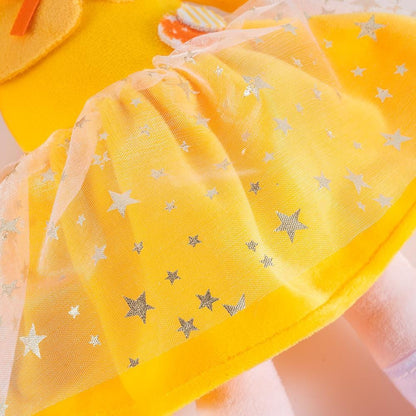 Personalizedoll Herbstmädchen gelber Rock Plüschpuppe Gelbe Puppe