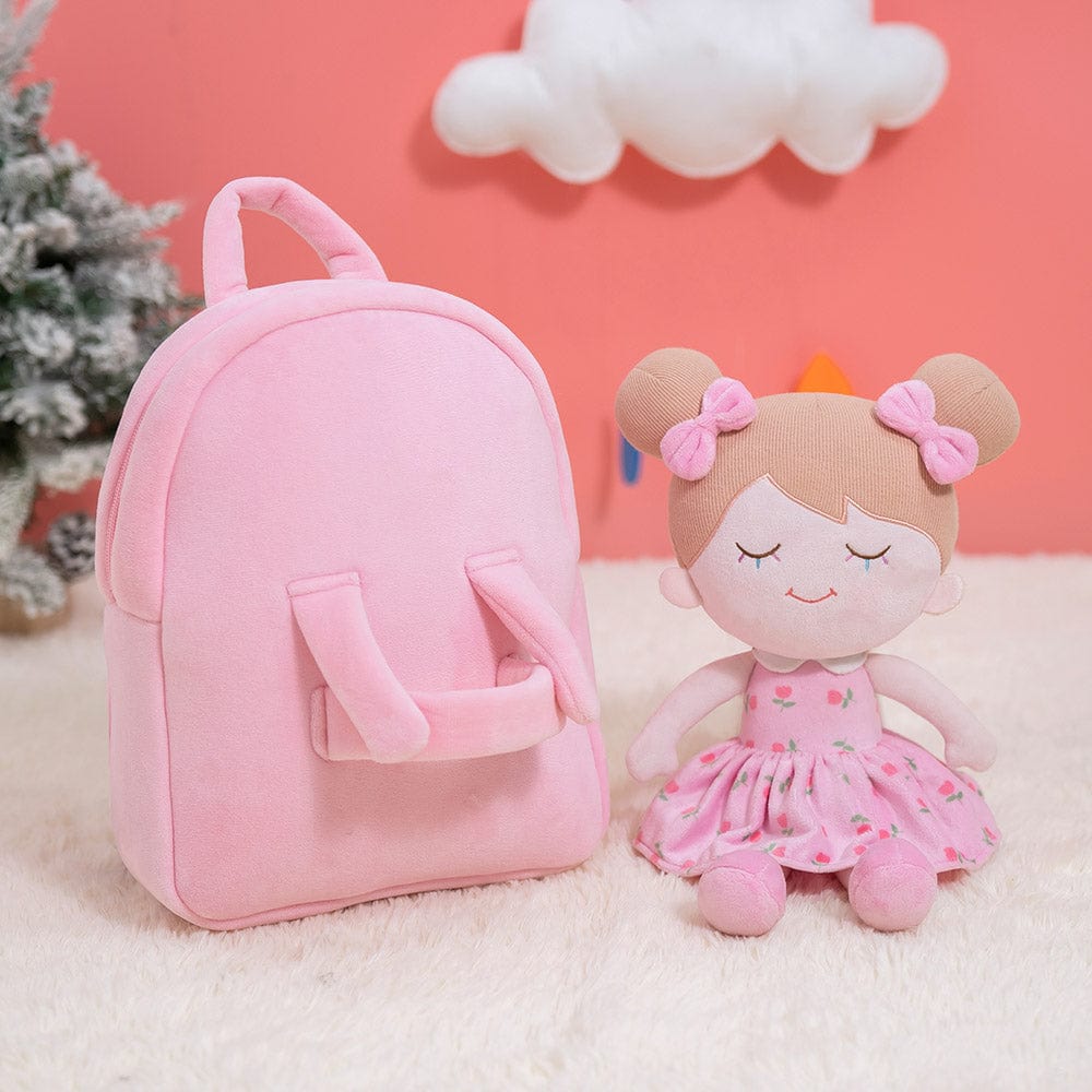 Personalizedoll Personalisierter Plüschrucksack Rosa kann Puppe tragen (Puppe nicht enthalten) Rose🌷