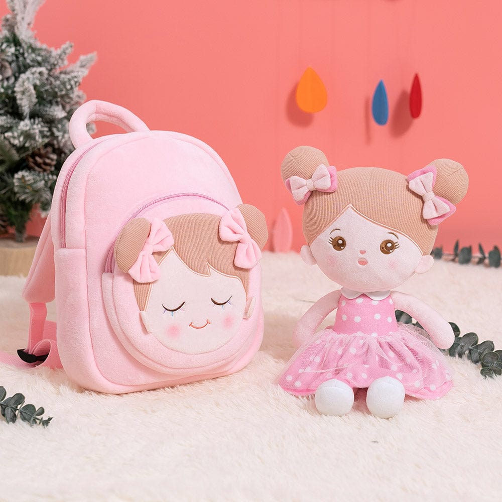 Personalizedoll Personalisierter Plüschrucksack Rosa Rosa Rucksack🎒