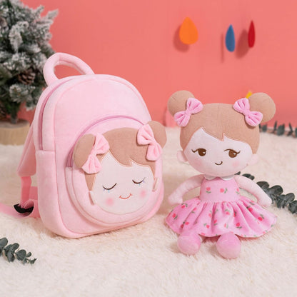 Personalizedoll Personalisierter Plüschrucksack Rosa Rosa Rucksack🎒+Frech😏