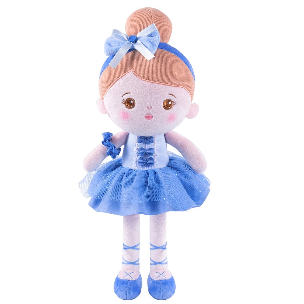 Puppenia Personalisierte Plüschpuppen mit Offenen Augen im Blauen Ballettrock