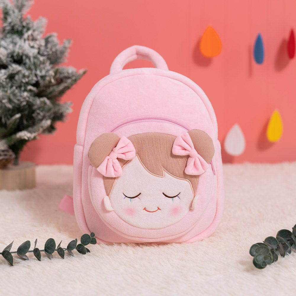 Personalizedoll Niedlicher personalisierter Plüsch-Rucksack Pink Rosa Rucksack🎒
