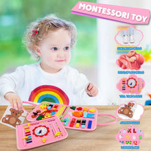 Laden Sie das Bild in den Galerie-Viewer, Personalisiertes Beschäftigungsbrett Plüsch-Montessori-Spielzeug für Kleinkinder