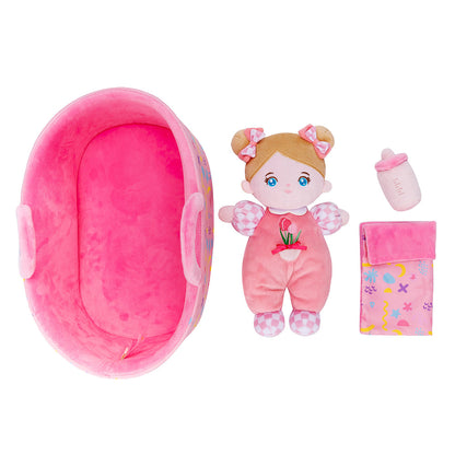 Mini Personalisierte Plüschpuppen mit Offenen Blaue Augen & Geschenkset