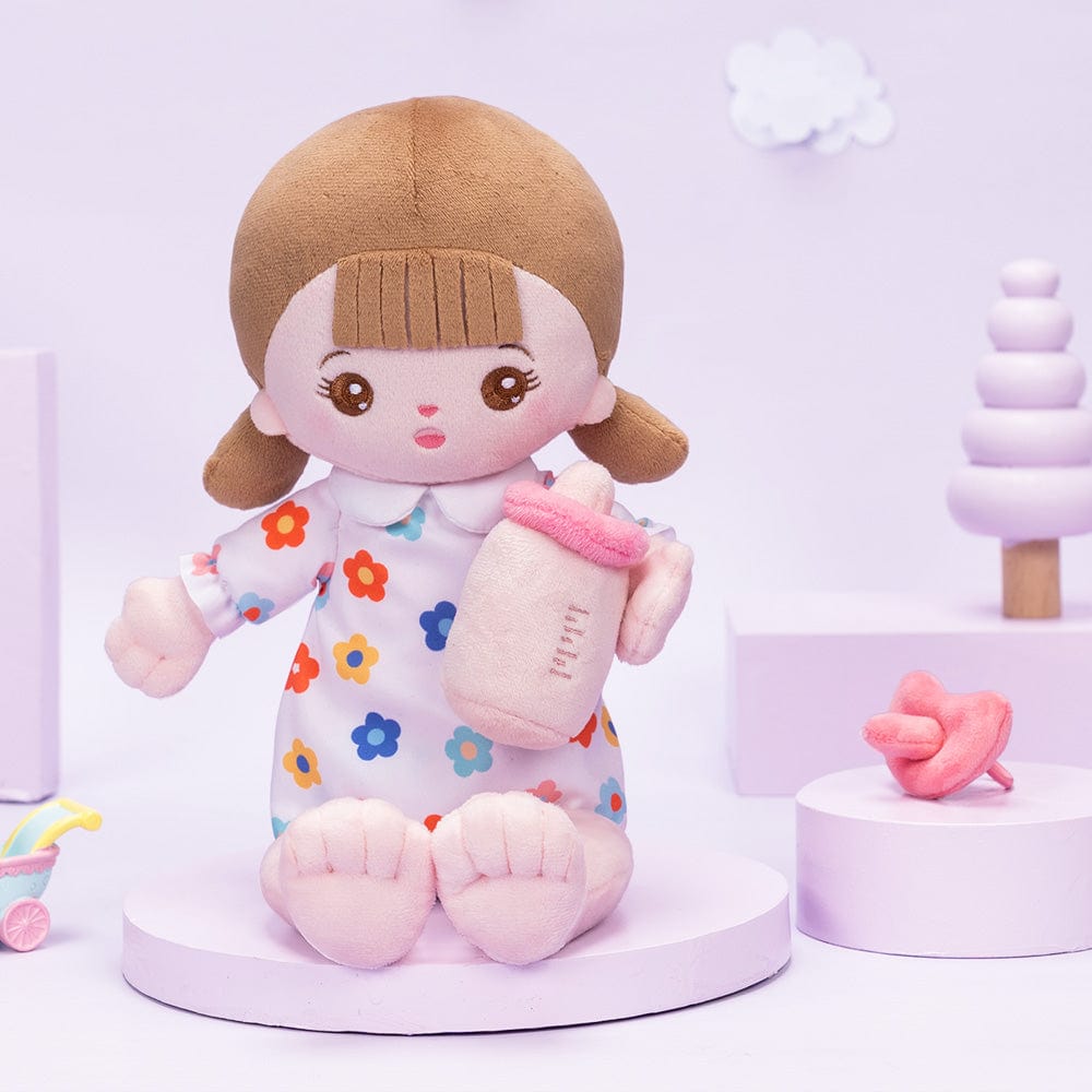 OUOZZZ Klein Weiße Personalisierte Plüschpuppen mit Offenen Augen in Sitzender Position