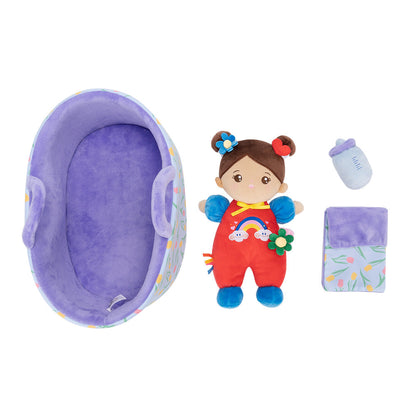 Mini Personalisierte Plüschpuppen mit Offenen Augen im Braune Haut & Geschenkset