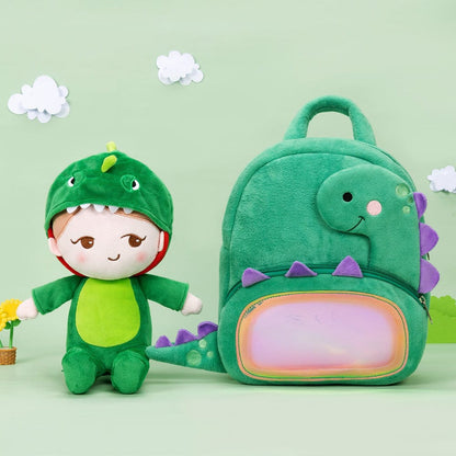 Puppenia Originelles Design Persönlichkeit süßes Mädchen Plüschpuppe-1 Dinosaurier🦕+Rucksack