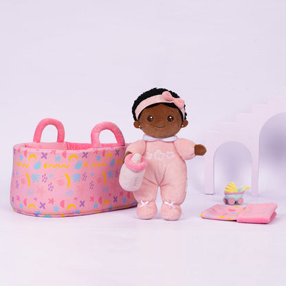 Mini Rosa Tiefen Teint Personalisierte Plüschpuppen & Geschenkset