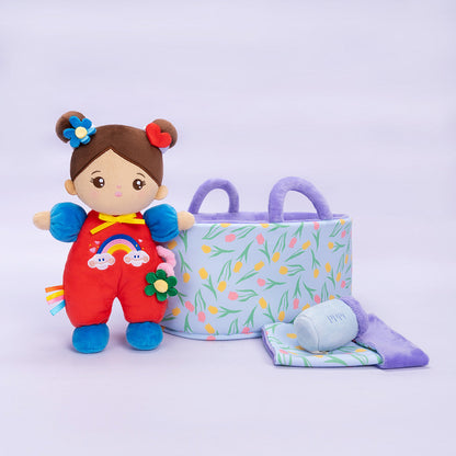 Mini Personalisierte Plüschpuppen mit Offenen Augen im Braune Haut & Geschenkset