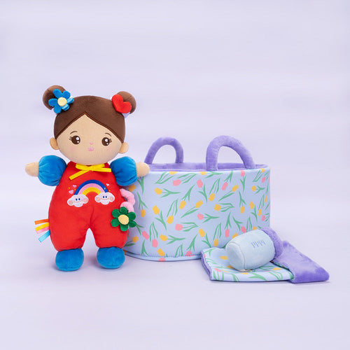 Mini Personalisierte Plüschpuppen mit Offenen Augen im Braune Haut & Geschenkset