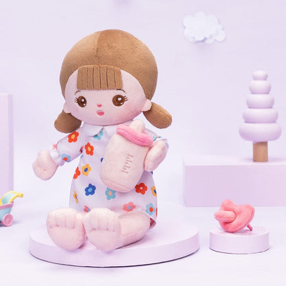 OUOZZZ Klein Weiße Personalisierte Plüschpuppen mit Offenen Augen in Sitzender Position