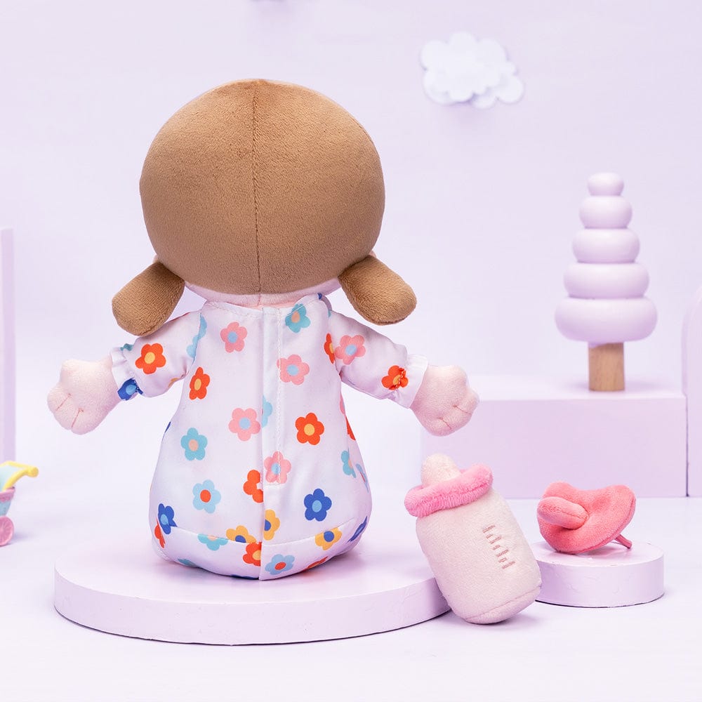 OUOZZZ Klein Weiße Personalisierte Plüschpuppen mit Offenen Augen in Sitzender Position