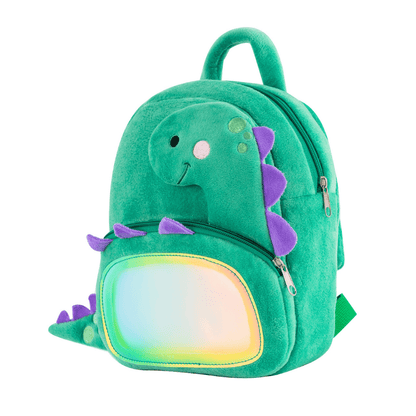 OUOZZZ Personalisierter Plüschrucksack Grüner Dinosaurier