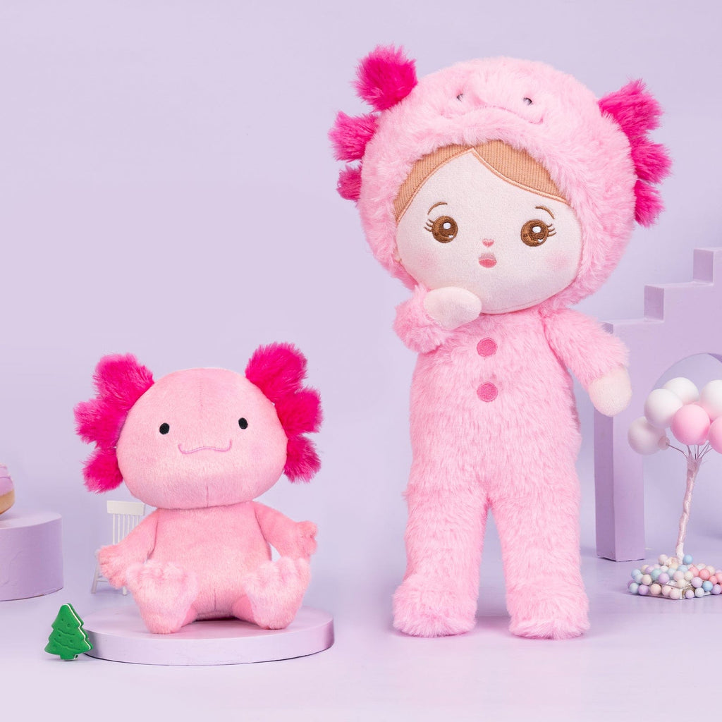 OUOZZZ Personalisierte rosa Monster-Plüsch-Baby-Puppe & Monster-Tier-Puppe