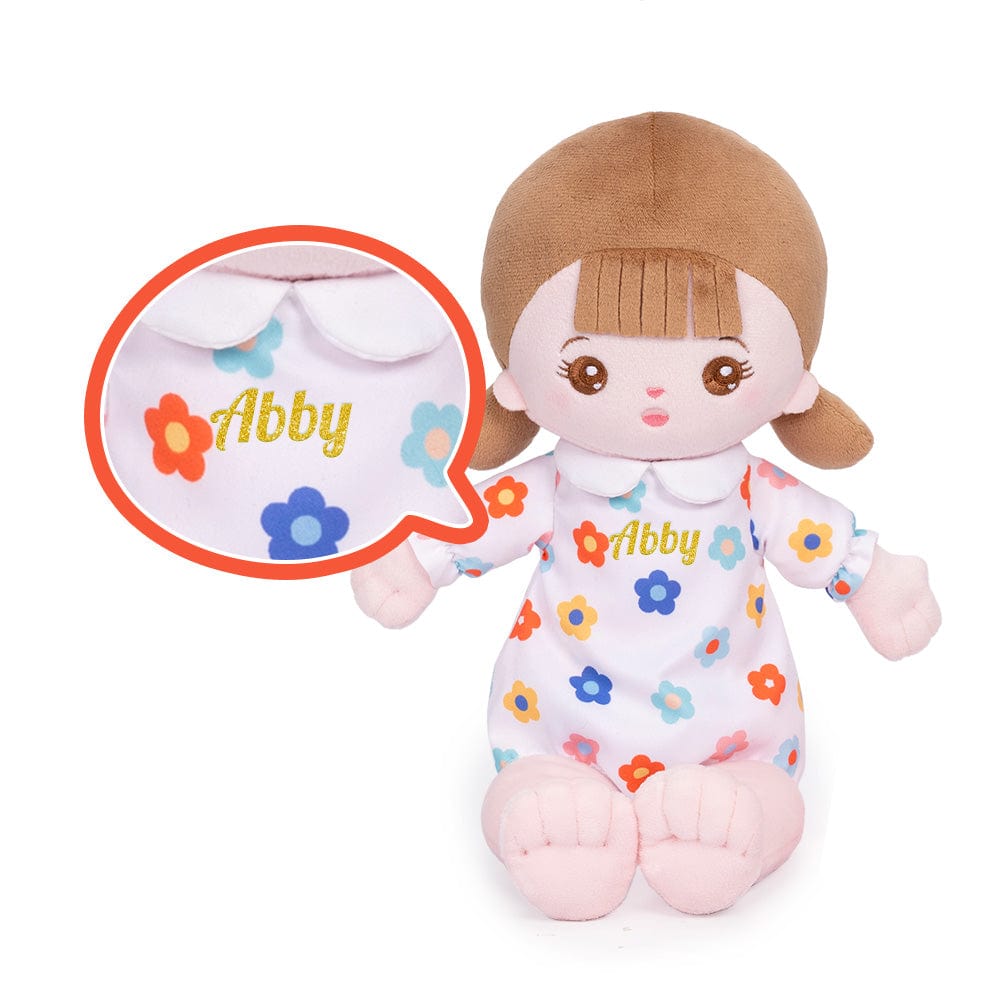 OUOZZZ Klein Weiße Personalisierte Plüschpuppen mit Offenen Augen in Sitzender Position