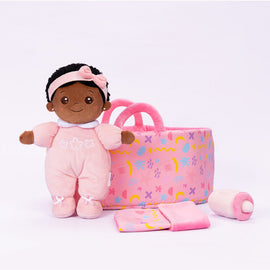 Mini Rosa Tiefen Teint Personalisierte Plüschpuppen & Geschenkset