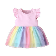 Laden Sie das Bild in den Galerie-Viewer, OUOZZZ Rainbow Baby Dress Pink / 90