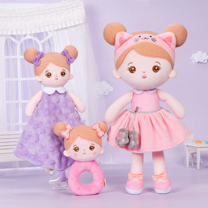 Personalisierte Plüschpuppen mit Offenen Augen aus Rosa Katze